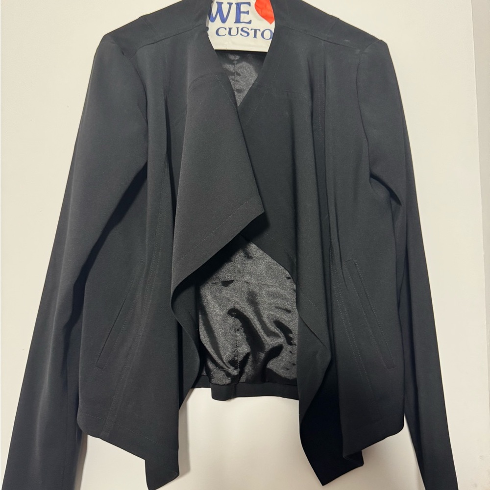 Tahari Black Blazer with Waterfall Collar